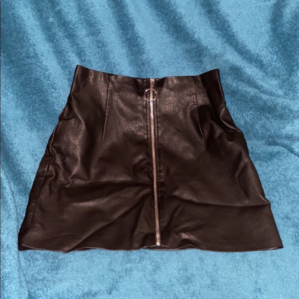 Black Leather Mini Skirt